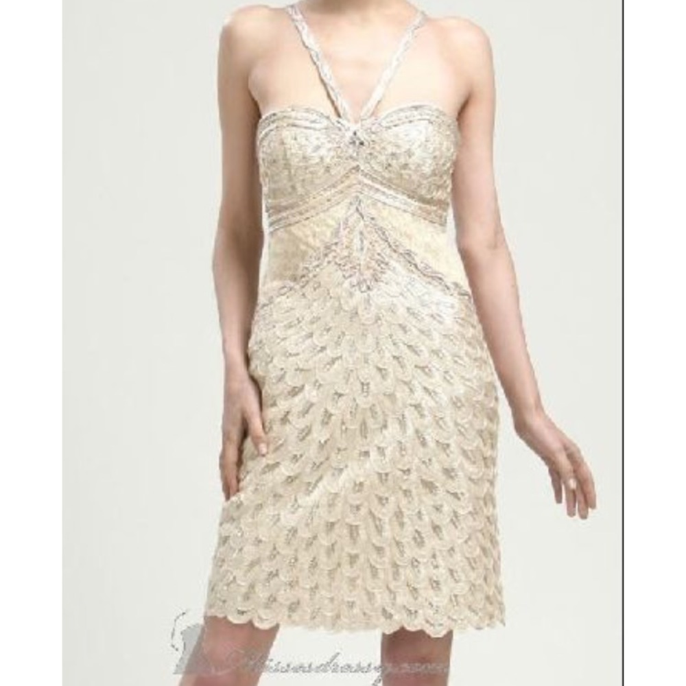 COPY - Sue Wong ivory peacock dress